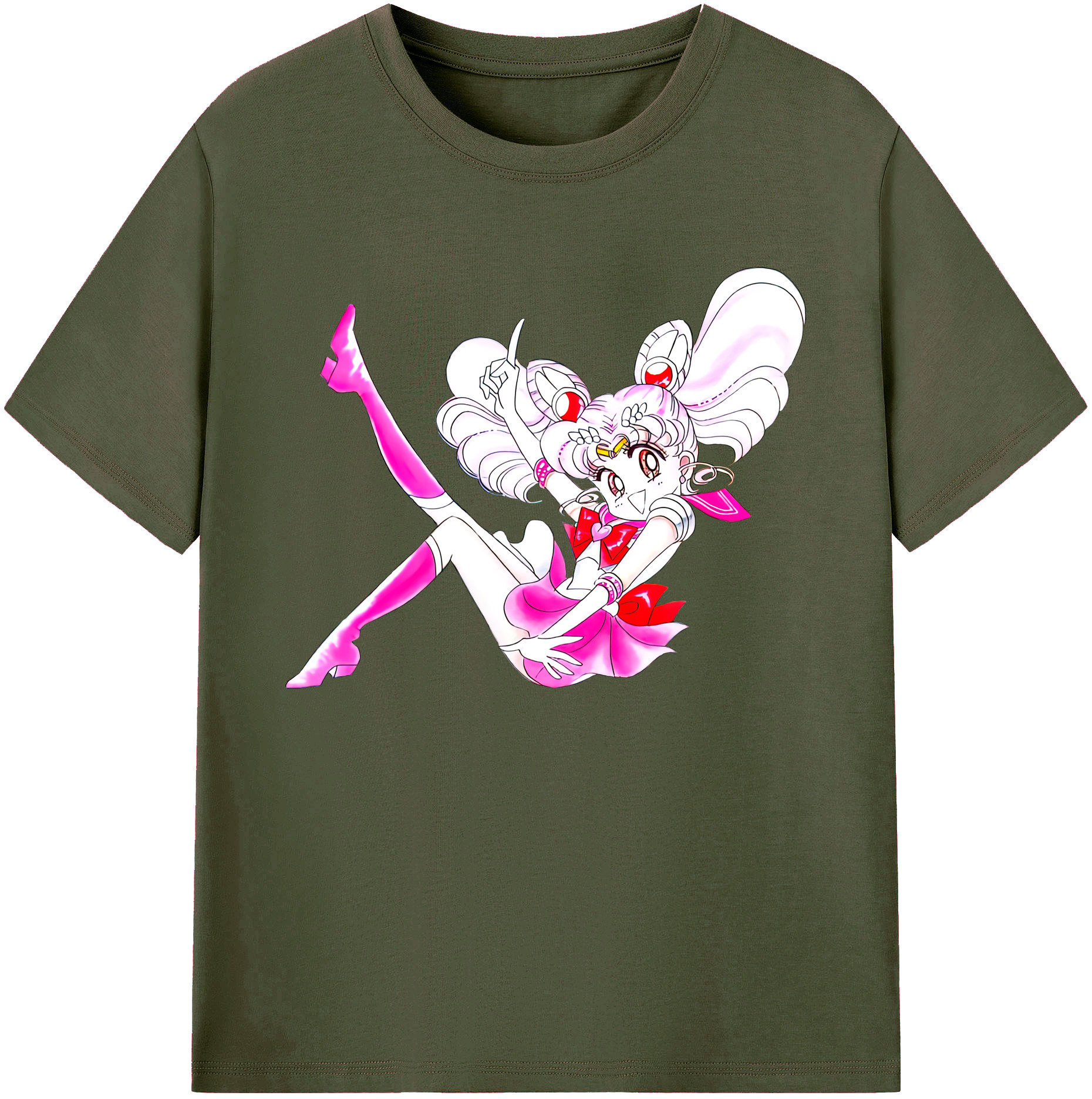 （画像用） 美少女戦士セーラームーン ちびうさ Sailor Moon Chibiusa Tsukino Usagi Small Lady Serenity 綿100％ メンズ半袖Tシャツ｜肌触りやわらか＆通気性